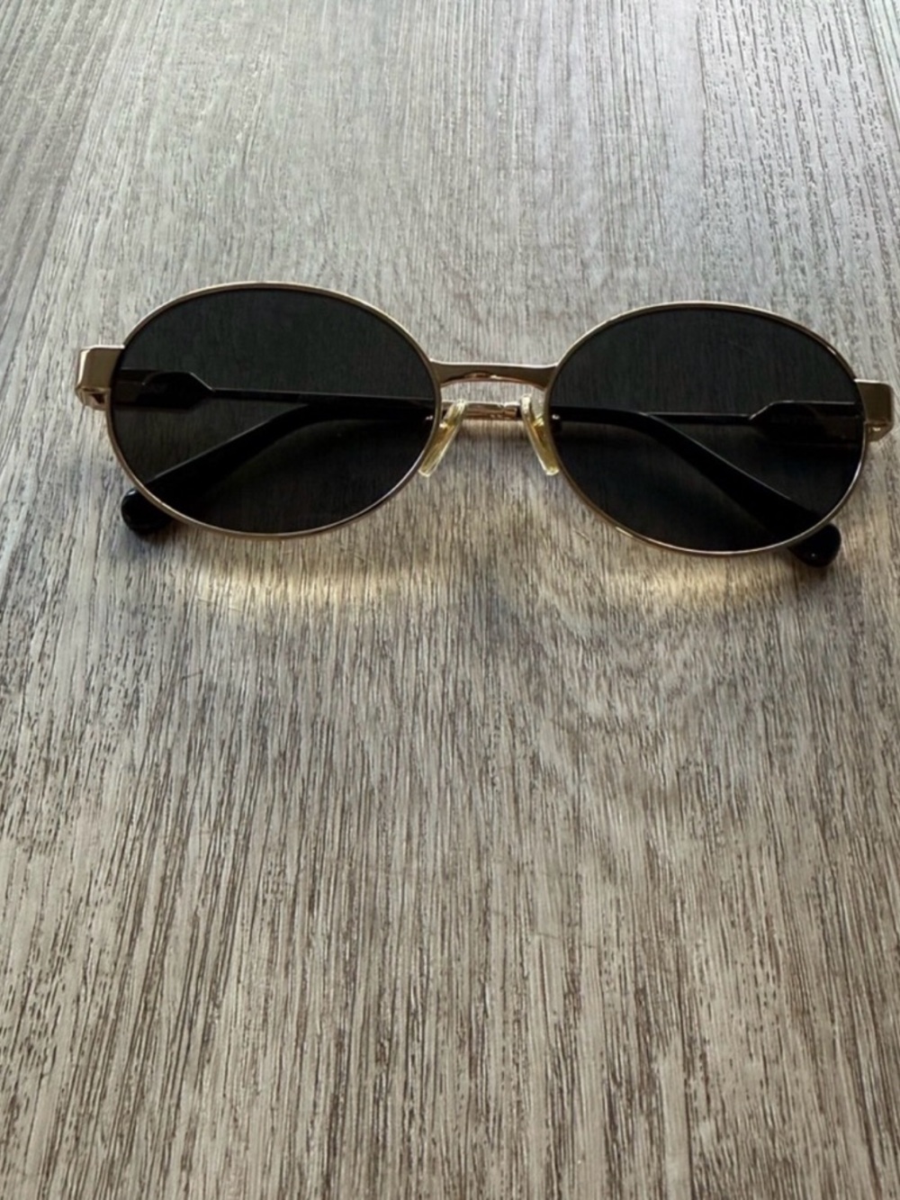 Quay Australia Oval Black Lens Gold Frame Sunglasses